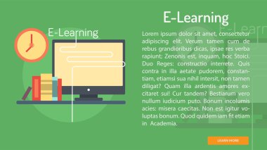 E öğrenme kavramsal afiş