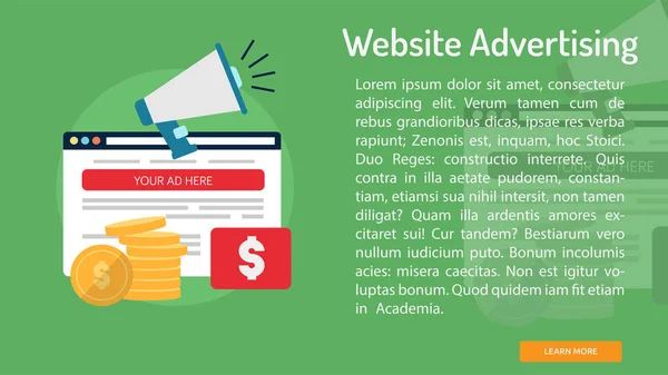 Koncepcyjne Banner reklamowy witryny sieci Web — Wektor stockowy