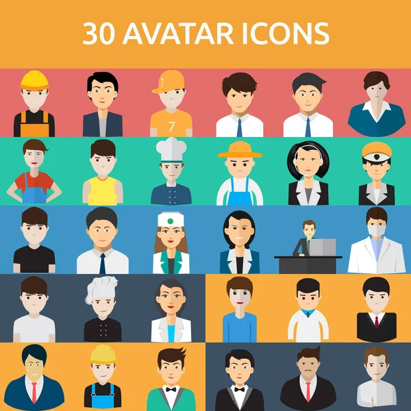 Avatar ikoner set — Stock vektor