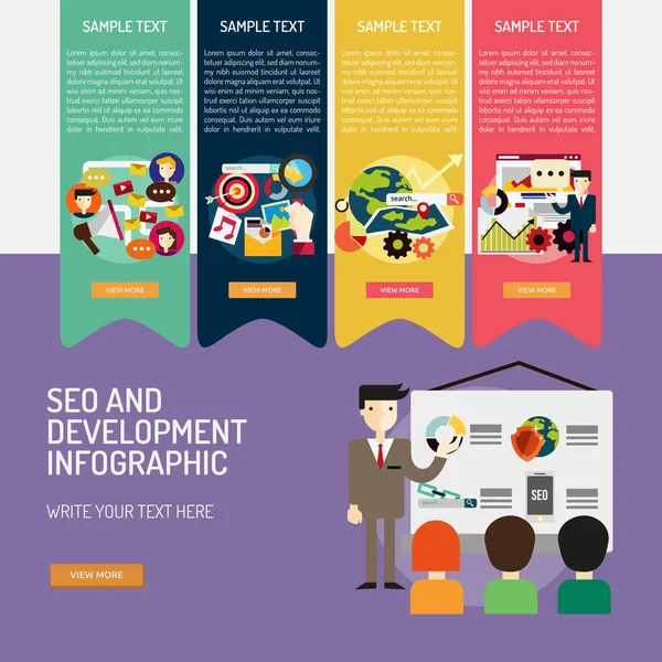 SEO en ontwikkeling Infographic — Stockvector