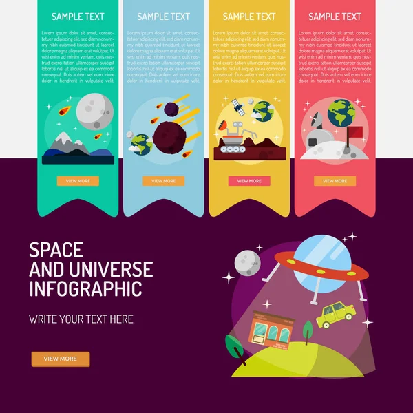 Infographic χώρο και σύμπαν — Διανυσματικό Αρχείο