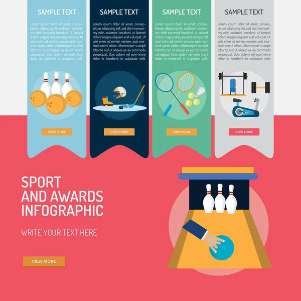 Infographic Sport and Awards — Stock Vector