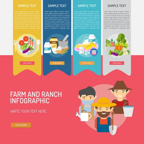 Granja y rancho infográfico — Vector de stock