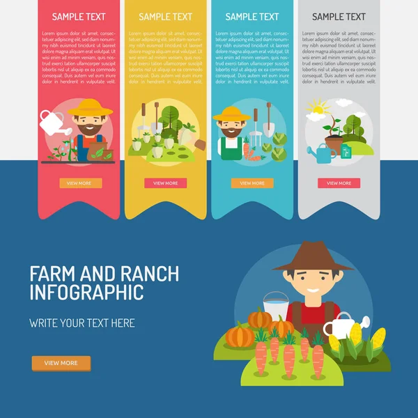 Infographic Çiftliği ve Ranch — Stok Vektör