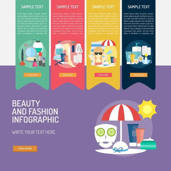 Infográfico Beleza e Moda —  Vetores de Stock