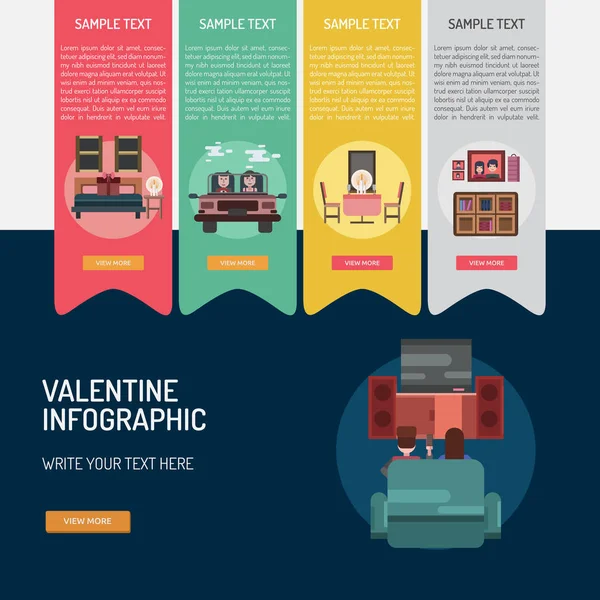 Infografía conceptual de San Valentín — Archivo Imágenes Vectoriales