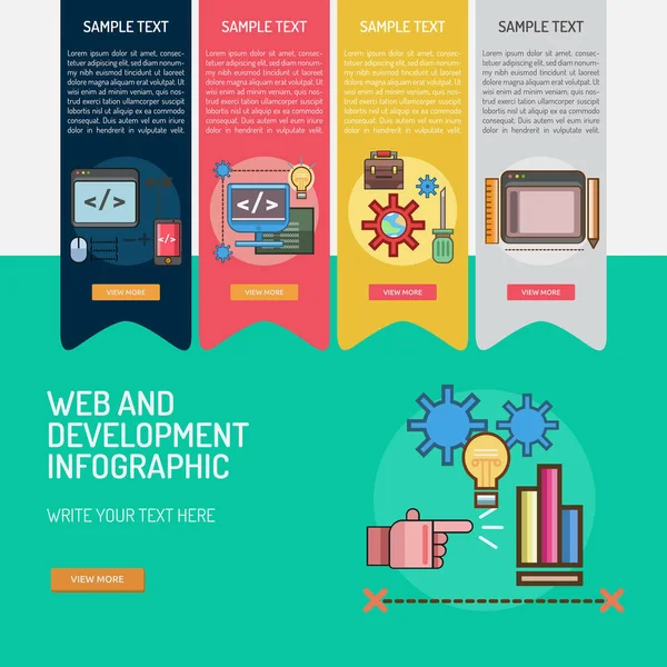 Web e Desenvolvimento Infográfico —  Vetores de Stock