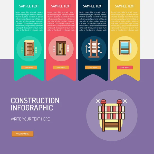 Infografía Construcción Diseño conceptual — Archivo Imágenes Vectoriales