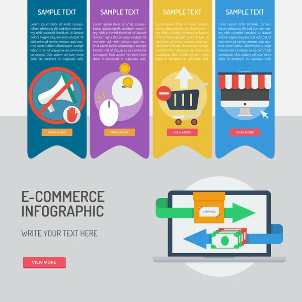 Infographie e-commerce — Image vectorielle