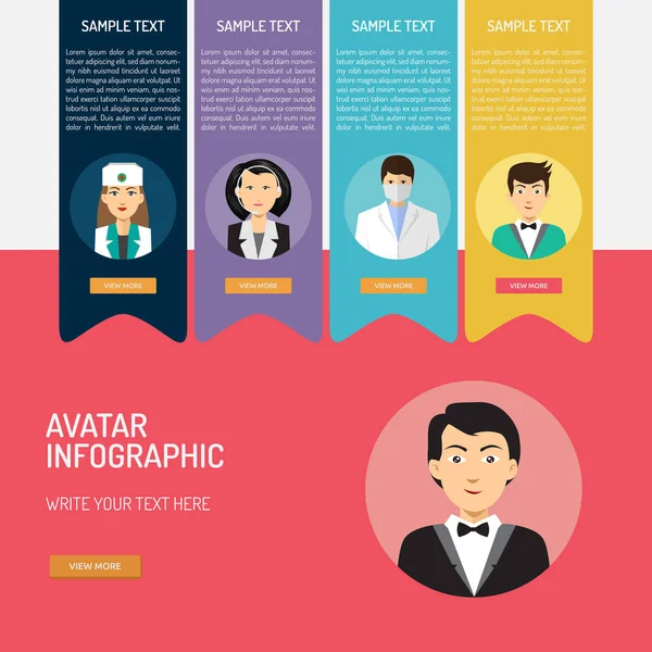 Infográfico Avatar Conceptual Design —  Vetores de Stock