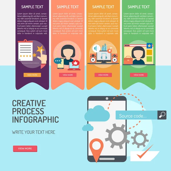 Proceso creativo infográfico — Archivo Imágenes Vectoriales