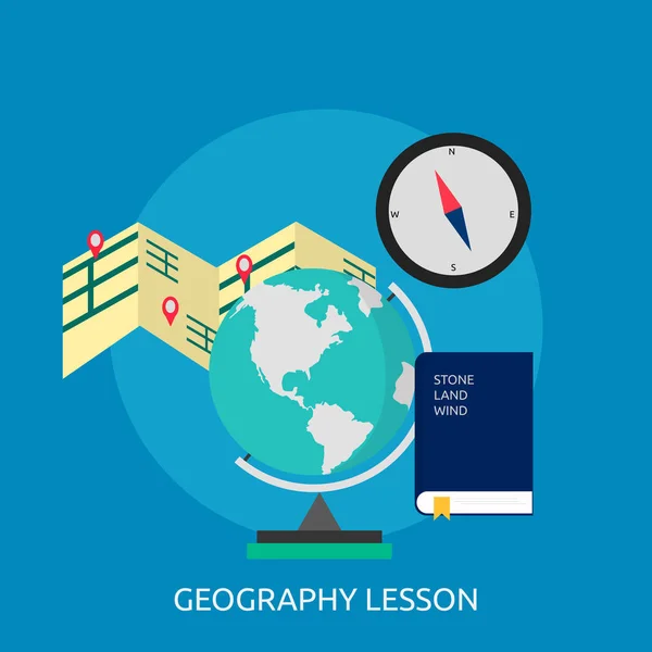 Geopgraphy lektion konceptuell Design — Stock vektor