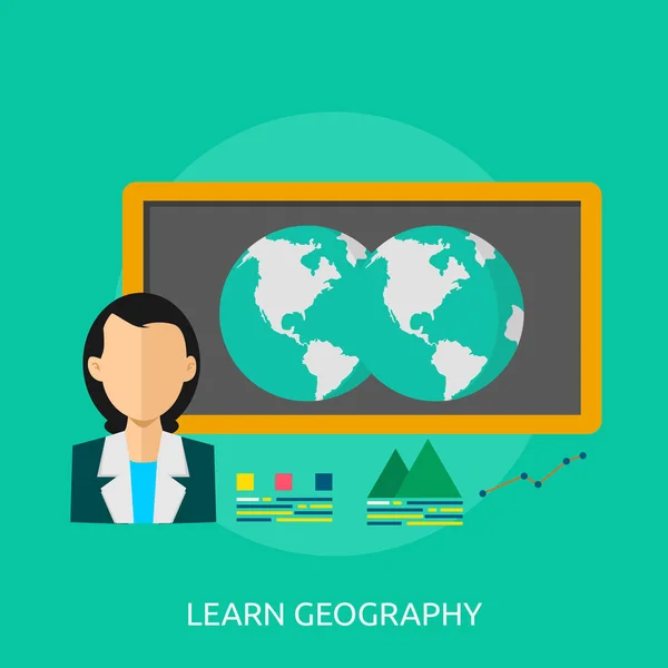 Lära sig geografi konceptuell Design — Stock vektor