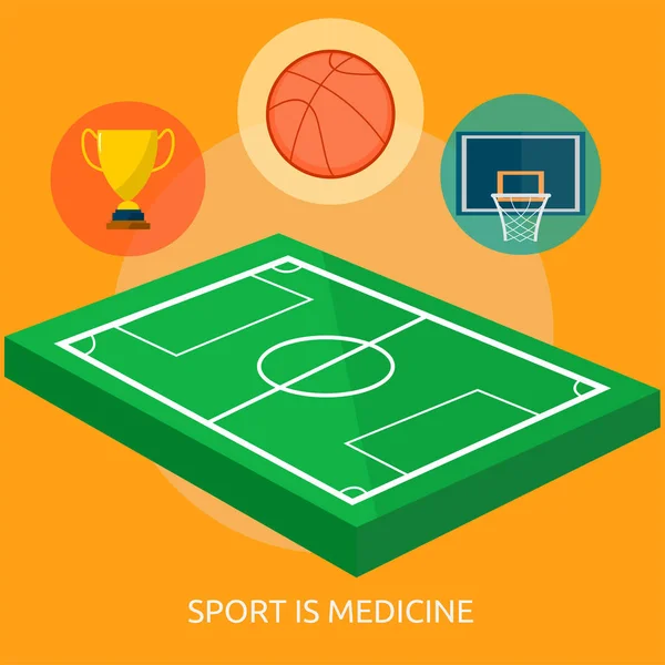 Sport Is geneeskunde conceptontwerp — Stockvector