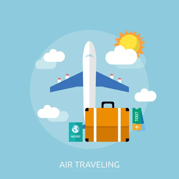 Diseño conceptual de viajes de aire — Vector de stock