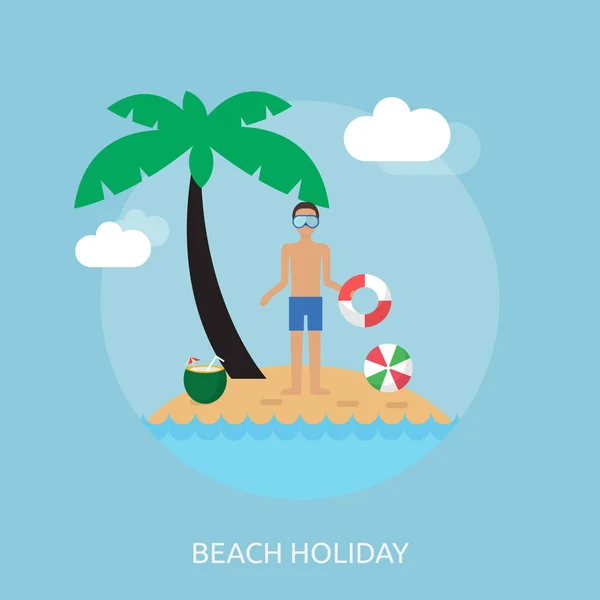 Beach Holiday konceptuell Design — Stock vektor