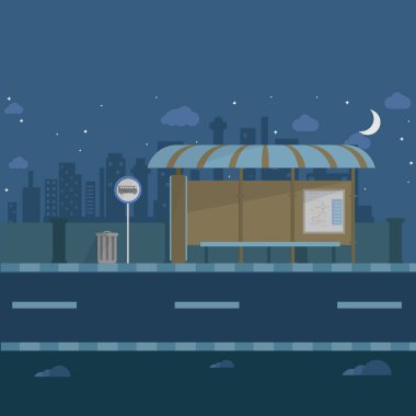 Otobüs terminalinde gece arka plan