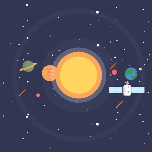 Hintergrund von Raum und Sonnensystem — Stockvektor