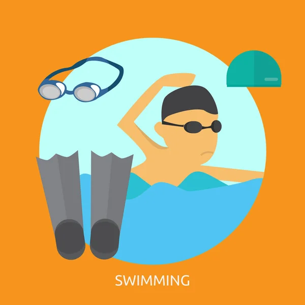 Swimming Conceptual Design — Stock Vector