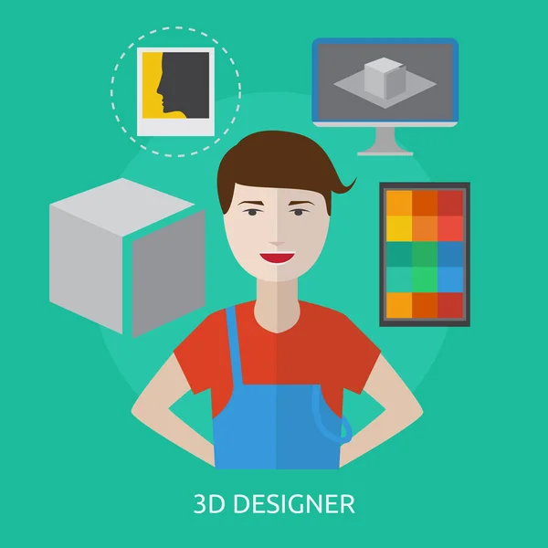 3D projektanta projekt koncepcyjny — Wektor stockowy