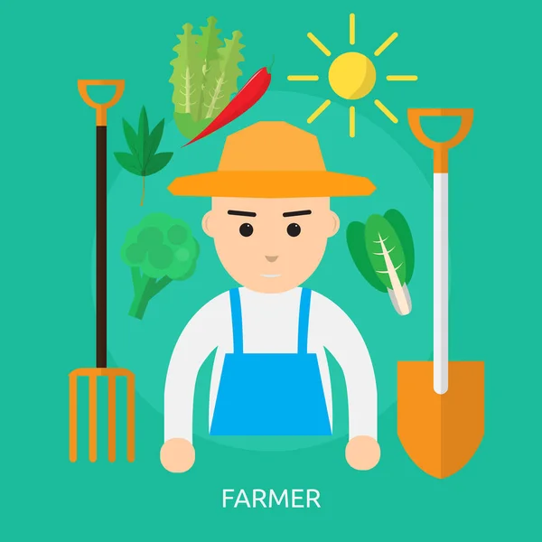 Diseño conceptual del agricultor — Vector de stock