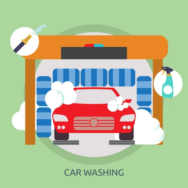 Progettazione concettuale di lavaggio auto — Vettoriale Stock