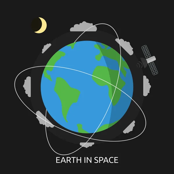 Tierra en el espacio Diseño conceptual — Vector de stock