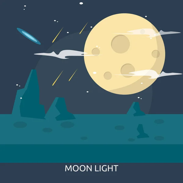 Moon Light Conceptual Design — Stock Vector