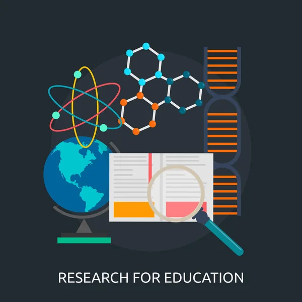 Investigación para el diseño conceptual de la educación — Vector de stock