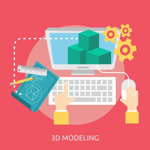 3D modelování koncepční návrh — Stockový vektor