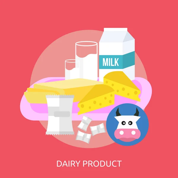 Diseño conceptual de productos lácteos — Vector de stock