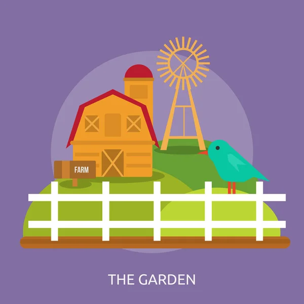 Bahçe kavramsal tasarım — Stok Vektör