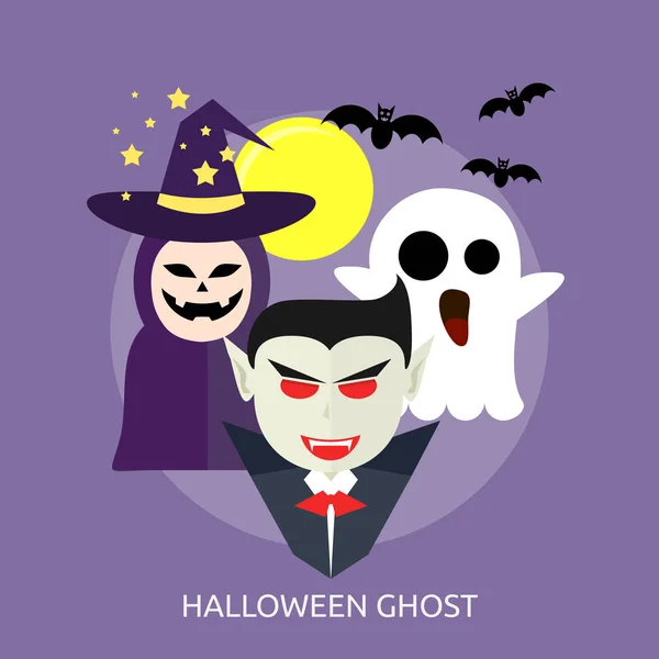 Projekt koncepcyjny duch Halloween — Wektor stockowy