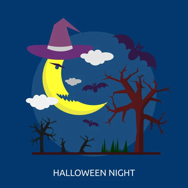 Halloween natt konceptuell Design — Stock vektor