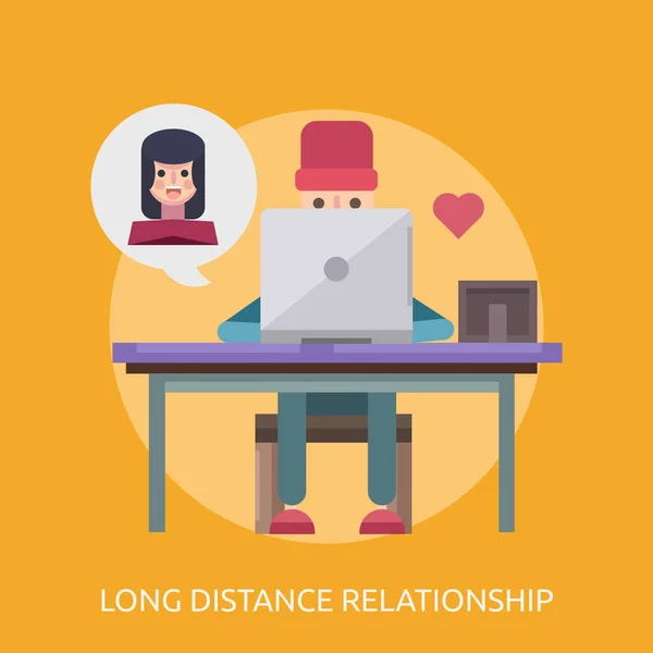 長い距離の関係の概念設計 — ストックベクタ