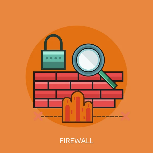 Progettazione concettuale firewall — Vettoriale Stock