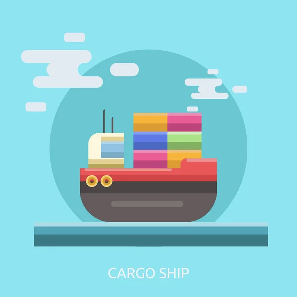 Cargo fartyget konceptuell Design — Stock vektor