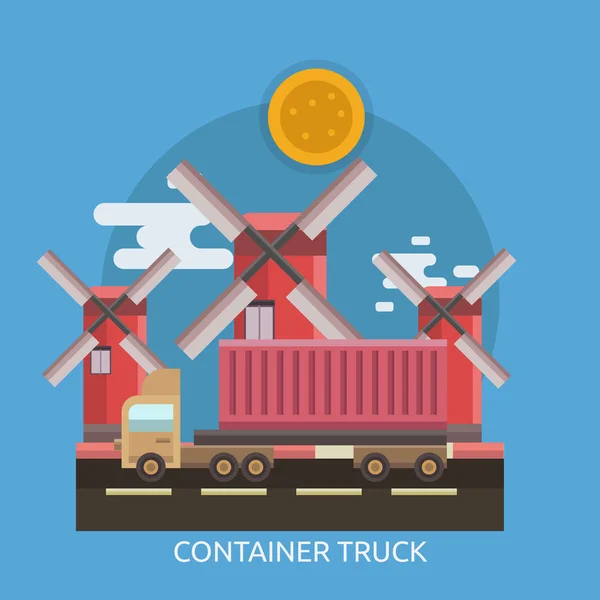 Container Truck konceptuell Design — Stock vektor