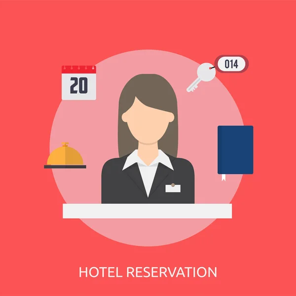 Reserva Hotel Conceptual Design — Vetor de Stock