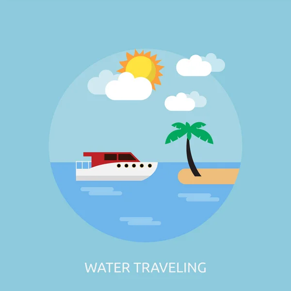 Conception conceptuelle de voyage sur l'eau — Image vectorielle