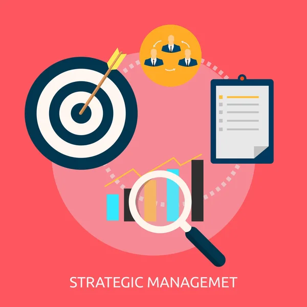 Diseño conceptual de gestión estratégica — Vector de stock