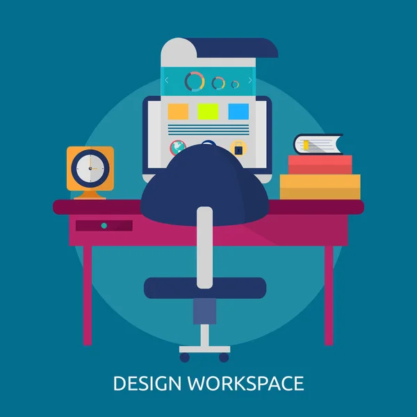 Webdesign conceptuele ontwerp van de werkruimte — Stockvector
