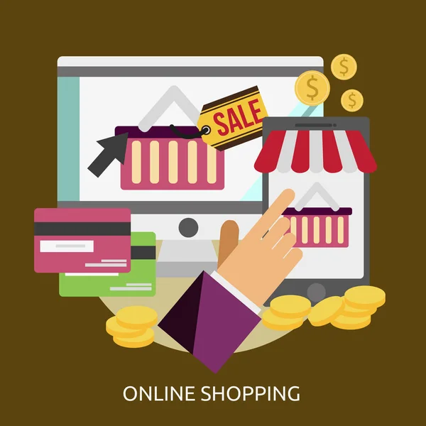 Online winkelen conceptontwerp — Stockvector