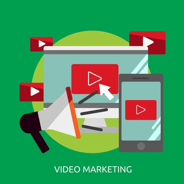 Video Marketing koncepcionális tervezés — Stock Vector