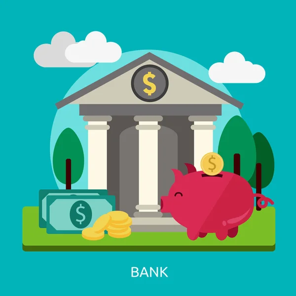 Концептуальный дизайн банка — стоковый вектор