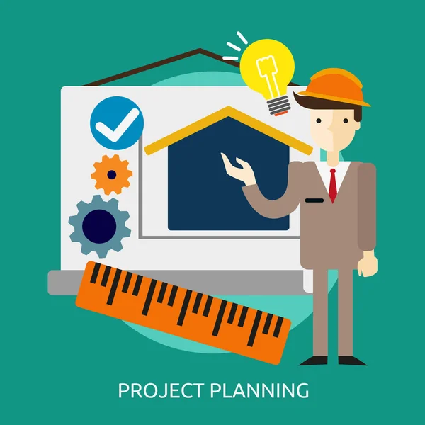 Planejamento de Projetos Design Conceitual — Vetor de Stock