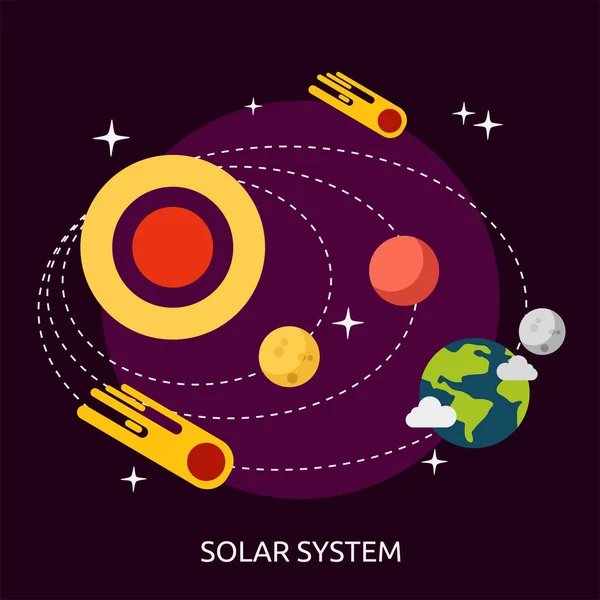 Diseño Conceptual del Sistema Solar — Vector de stock