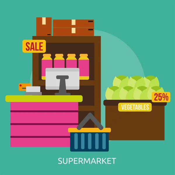 Diseño conceptual de supermercado — Vector de stock