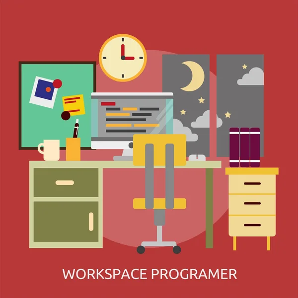 Espacio de trabajo - Diseño conceptual del programador — Vector de stock