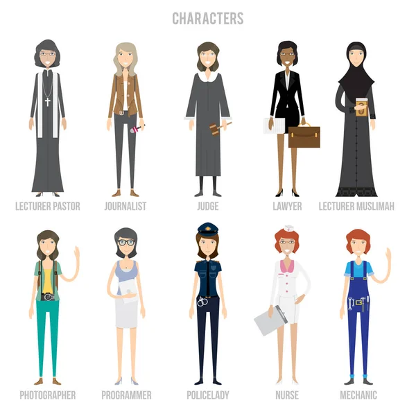 Set Characters-collectie — Stockvector